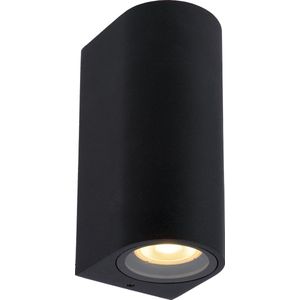 Lucide ZARO - Wandspot / Wandlamp Binnen/Buiten - 2xGU10 - IP44 - Zwart