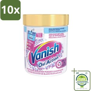 10 x Vanish Oxi Action - Vlekkenverwijderaar - Wasbooster - Zonder Bleek - Witte Was - 530 Gram - Grootverpakking - Vlekkenverwijderaar - Wasbooster - Witte Was - Vlekken Verwijderen - Wasverzachter