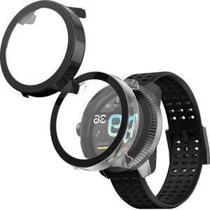 Content in 2x - Compatibel met Suunto Race S - Kunststof en glazen cover - Voor activity tracker - Transparant-zwart .