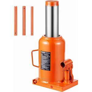 Hydraulische Krik – Flessenkrik – Autokrik – Hefkussen – Wagenkrik – 50 Ton Hefvermogen – Verstelbare Hefhoogte 28-44 cm – Oranje