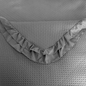 Pikante Dekbedovertrek Rosella 220x240cm met Ruches - Grafiet