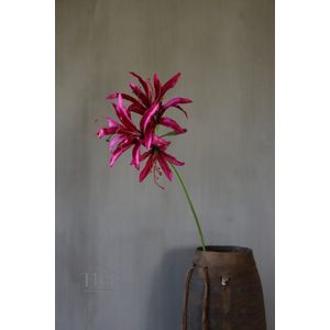 Kunstbloem - nerine lily - topkwaliteit decoratie - nepbloemen - zijden bloem - roze - 81 cm hoog