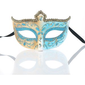 Maskerade kant masker taart helft gezicht dames dragen masker, 1 stuk, hemelsblauw