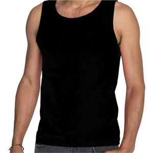 Set van 2x stuks zwarte tanktop / hemdje voor heren - Fruit of The Loom - katoen - mouwloos t-shirt/singlet, maat: XL
