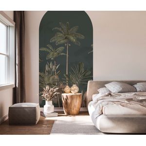 ZELFKLEVENDE BEHANG BOOG STICKER - TROPICAL WILDERNESS DARK