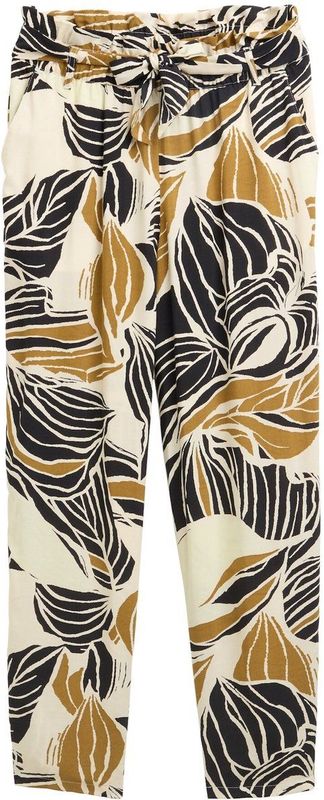 TOM TAILOR - Capri Broek - Beige / Safraan / Zwart - Loosefit - High Waist