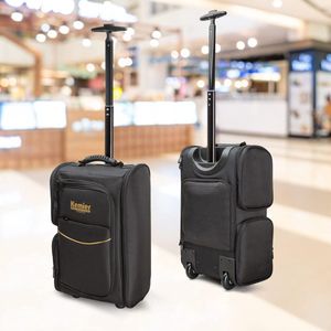 Make-up trolley reiskoffer grote capaciteit - professionele make-up artiest trein koffer op wielen - make-up rugzak cosmetische organizer nagel zwart L nagelstyliste koffer