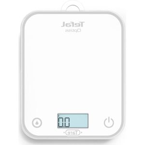 Elektronische keukenweegschaal - Gemakkelijk afleesbaar display - Achtergrondverlichting - Krasbestendig - Capaciteit 5 kg - Wit