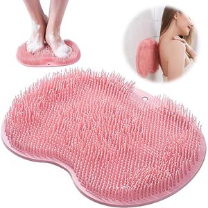 Douche deurmat massage pad - douche voet en rug schrobber - voet borstel massager - reiniger met anti-slip zuignappen - siliconen massage pad - zuignappen bad massager pad - Rood Voet Baden