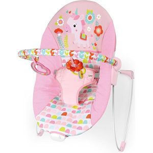baby-schommelstoel. Babywip, Safari Fun met rustgevende Eenhoorn. roze