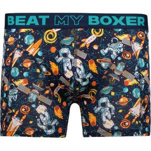Beat My Boxer Heren Boxershort - Elastisch Katoen - Print Space - Maat XL