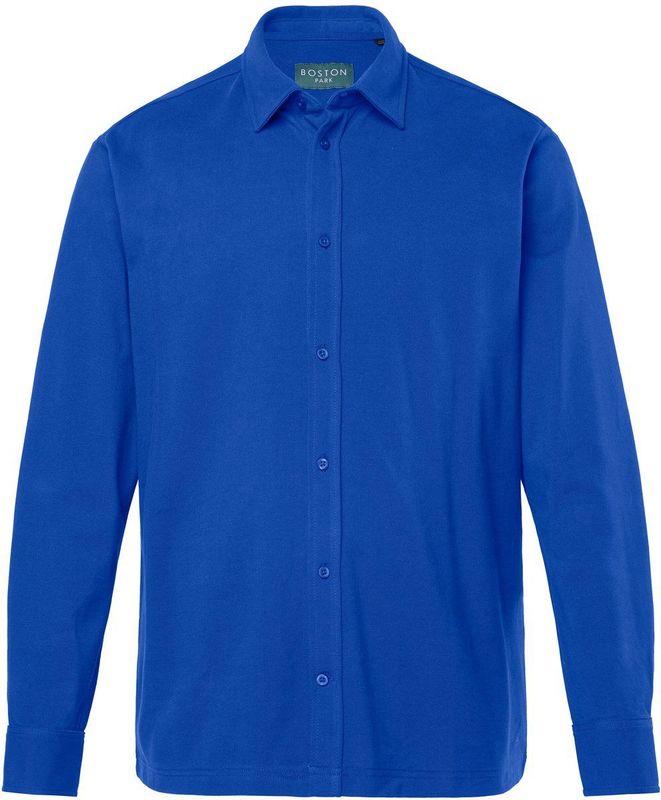 Boston Park Boston Park - Heren - Boston Park piqué overhemd lange mouwen kentkraag tot 8XL - Kobaltblauw - Maat 3XL