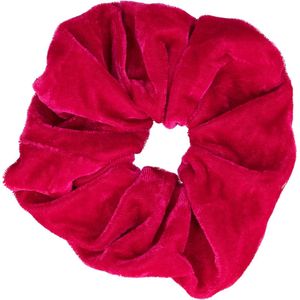 Haarsoires Haarelastiek Scrunchie – Basic – Velvet Stof – Fuchsia Roze - Haarkrinkel - Haar Elastiek met Stof - Zacht & Haarvriendelijk