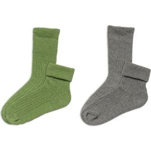 RAFRAY Warme Wintersokken voor Dames – 2 Paar Zachte Sokken zonder Elastiek – Oprolbaar of Omvouwbaar – Premium Katoen – Cadeaudoos – Maat 36-40