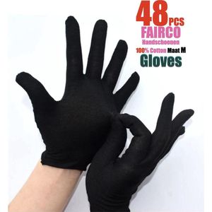 48 Stuks Zwart katoenen Handschoen Maat M, 24 Paar katoenen Handschoen – 48Pcs Black Gloves 24 Pairs Soft Cotton Gloves Coin Jewelry Silver Inspection Gloves Stretchable Lining Glove - Gloves 100% Cotton