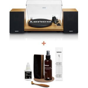 Lenco LS-500OK + TTA-6IN1 Luxe LP Schoonmaakset - Platenspeler met Bluetooth en 2 Speakers - Hout