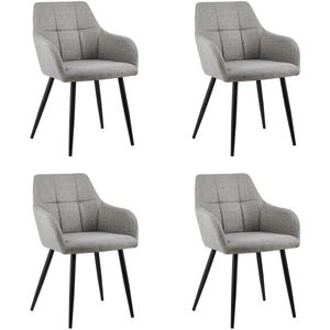 Set van 4 Kick eetkamerstoel Nova - grijs