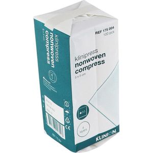 Klinion non-woven kompres 5 x 5 cm- 6 x 100 stuks voordeelverpakking