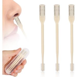 Allecto Plus - Neushaartrimmer 360° Roterend Tondeuse - Draagbaar Neushaarreiniger - Mannen Vrouwen - Inclusief Oorpeuter - 3 stuks - Crème Kleur