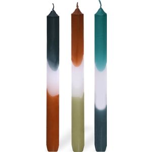 Comforder Dip Dye Dinerkaarsen Set van 3 - h.24 cm