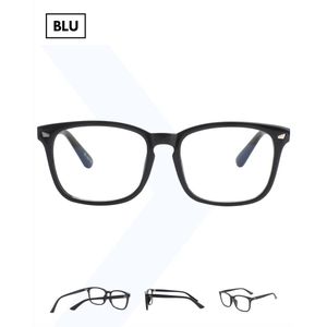 BLU Computerbril - Blauw licht bril - Blue Light Glasses - Lichtgewicht Unisex Bril - Zwart