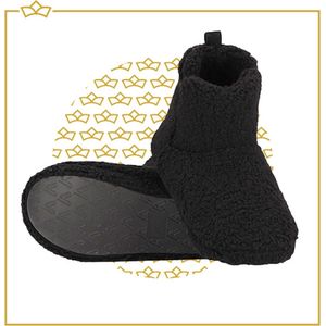 ATTREZZO® Sloffen voor heren en dames - Zwart - Maat 43-44 - pantoffels - Altijd warme voeten!