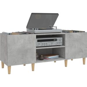 Platenspeler Meubel - LP-kast - Platenspelerkast - Draaitafelstandaard - Platenspelerstandaard - Vintage Displayplank - Betongrijs