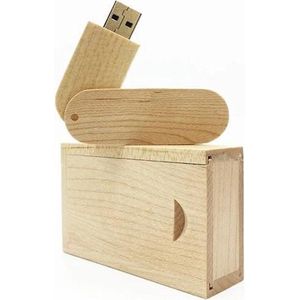 Hout twister usb stick in hout doos 128GB 3.0