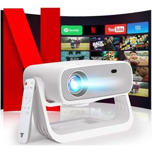 Slimme Mini Projector met WiFi 6 en Bluetooth - Draagbare 1080P Projector voor Thuisbioscoop