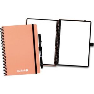 Bambook Colourful uitwisbaar notitieboek - Roze - A5 - Blanco pagina's - Duurzaam, herbruikbaar whiteboard schrift - Met 1 gratis stift