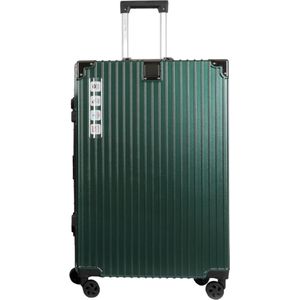A To Z Traveller Safralu - Reiskoffer 77cm - Luxe Aluminium - 90L - Donker groen - TSA Slot