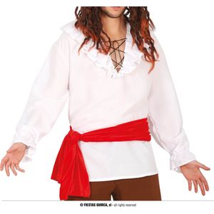 Guirca - Piraat & Viking Kostuum - Hello Captain Jack Shirt Man - Wit / Beige - Maat 48-50 - Carnavalskleding - Verkleedkleding