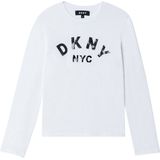 Dkny D35r57-10b T-shirt Met Lange Mouwen Wit 6 Years Meisjes
