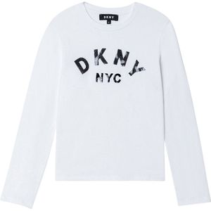 Dkny D35r57-10b T-shirt Met Lange Mouwen Wit 6 Years Meisjes