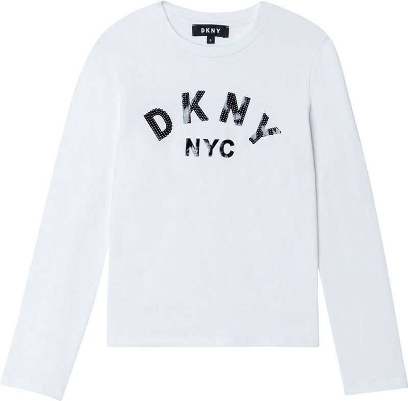 Dkny D35r57-10b T-shirt Met Lange Mouwen Wit 6 Years Meisjes