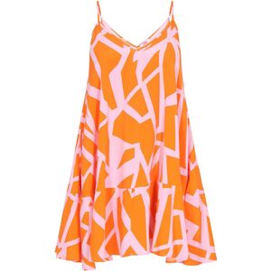 MYMO - Zomerjurk - Donkeroranje/Rosa - A-lijn - Mouwloos