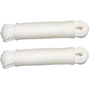 AMIG paracord touw - 2x - 10 meter - D5mm - 110kg - PE/PVC - wit