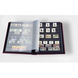 Luxe insteekalbum postzegels Comfort S 64 zwarte bladzijden - bordeauxrode kaft