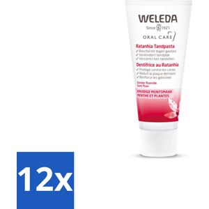 WELEDA - Tandpasta - Ratanhia - 75 ml - Voordeelverpakking - 12 stuks