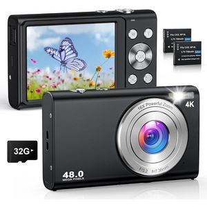 MKSS® Vlog Camera voor Beginners - Videocamera voor Kinderen en Volwassenen - Handycam - 4K Kwaliteit