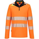 Portwest - DX4 Hi-Vis Polo - Oranje/Zwart - Lange Mouw - Met Rits