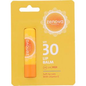 Zenova suncare lippenbalsem - lipbalsem sun spf30 - factor 30 - hight protection - vegan - 4,3 gram - zon - neutraal