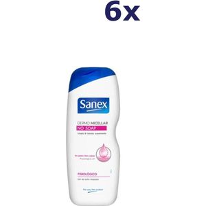 6x Sanex douchegel Dermo Micellar No Soap 600ml