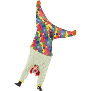 Smiffy's - Clown & Nar Kostuum - Twee Keer Kijken Clown Op Zn Kop Kostuum - Multicolor - One Size - Carnavalskleding - Verkleedkleding