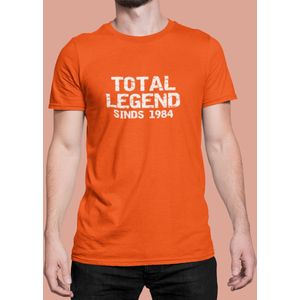 1984 Jaar Oranje T-shirt heren - Maat S - Total Legend - Verjaardag Cadeau Mannen - Limited Edition