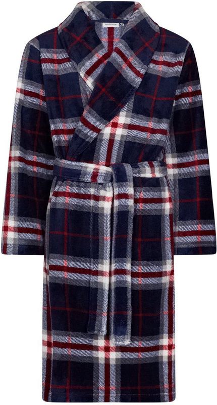 Pastunette - Aspen Ski - Badjas - Blauw Geruit - Fleece