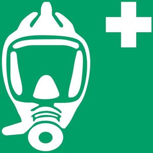 Pictogram bordje Vluchtmasker | 200 * 200 mm | verpakt per 2 stuks