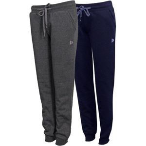 2-Pack Donnay - Joggingbroek met elastiek (Carolyn) - Sportbroek - Dames - Charcoal-marl/Navy (1397) - maat L