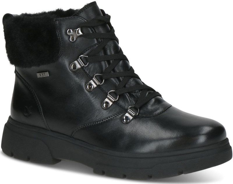 CAPRICE - DENISE - Veterlaarsjes - Zwart - Leer