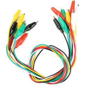 Krokodilklemmen Leidt 10st Aantal 35mm 50cm - Dubbelzijdige Krokodilklemmen Kabel - Rood Zwart Wit Geel Groen - Testen Draadklem - Content .